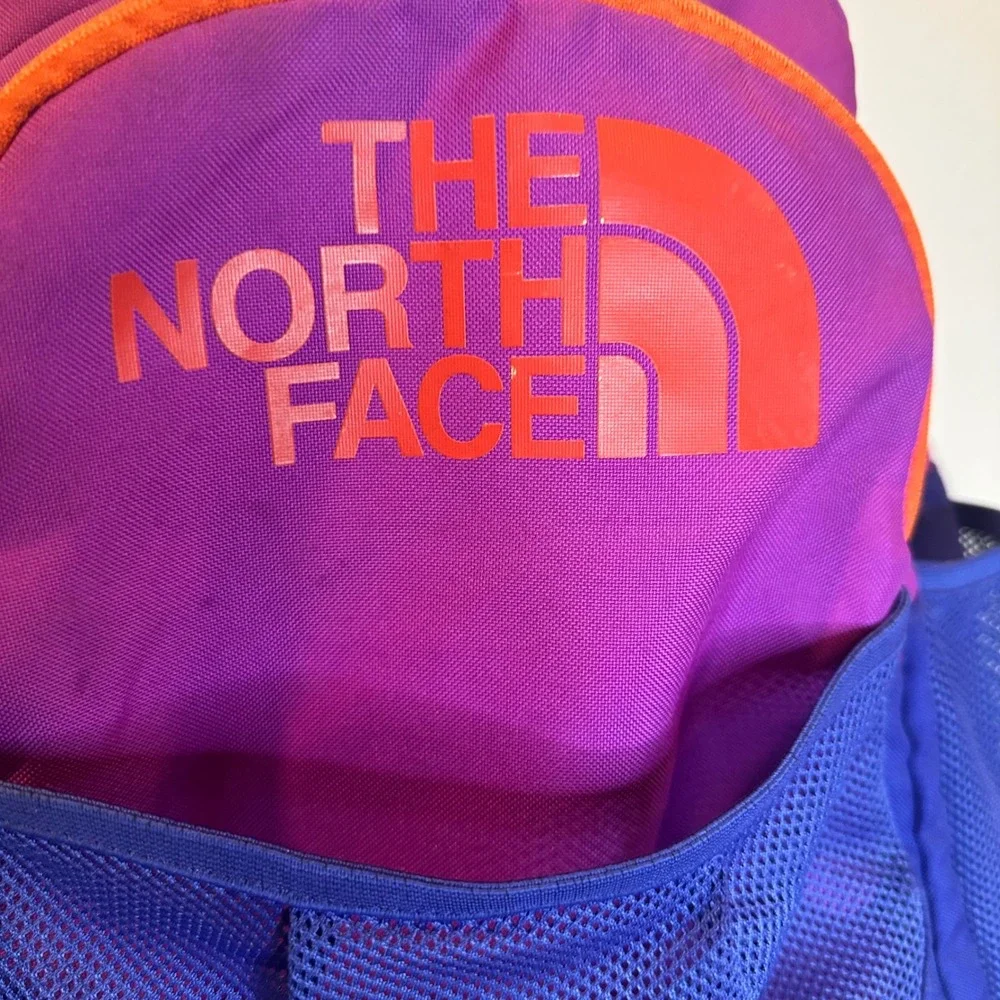 The North Face Wasatch Backpack Kid Purple Blue Logo Hiking School Sporty Travel - Picture 4 of 12